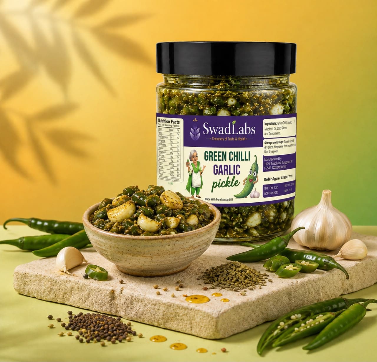 Green Chilli & Garlic Pickle
